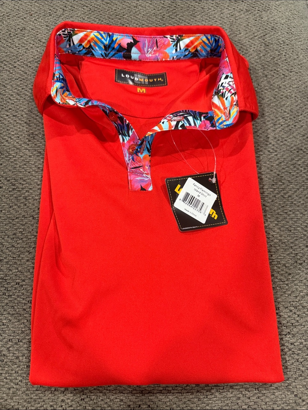 Loudmouth Fancy Flamingo Island Shirt M NWT